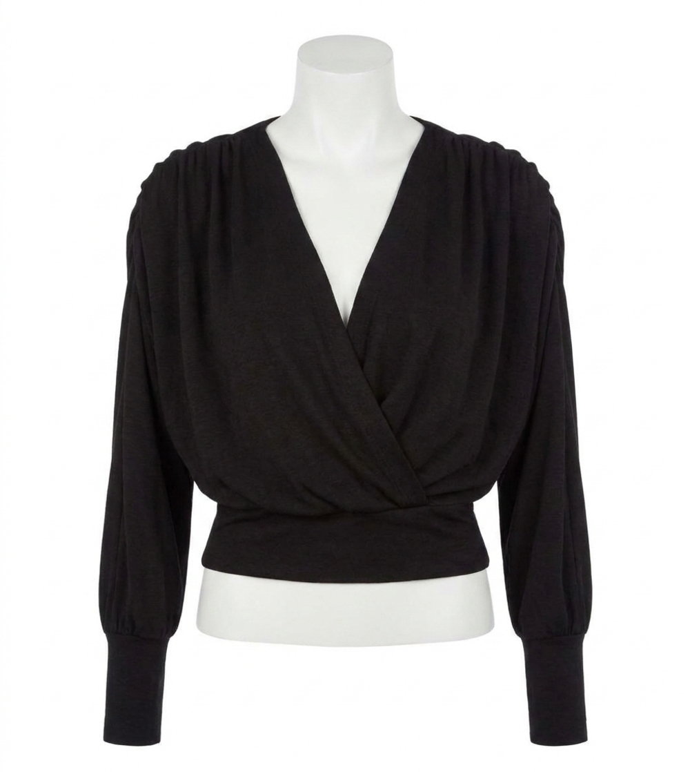 NEW CHASER the city blouse in licorice